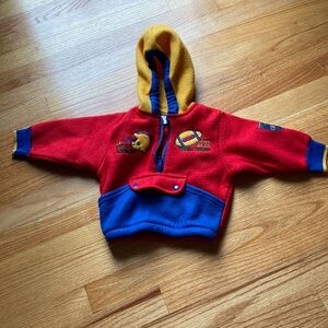 Vintage boys football champs champions 1996 fleece hooded pullover red hoodie 12